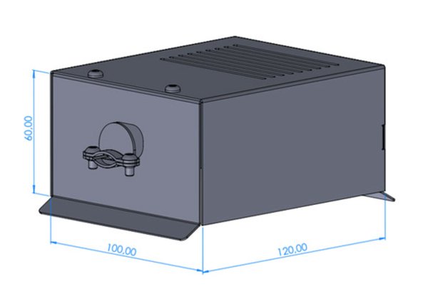 Maßzeichnung Anschlusskasten HKECB-30, tangentiale Ausführung Maßzeichnung Anschlusskasten HKECB-30, tangentiale Ausführung