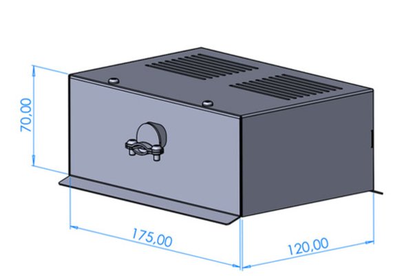 Maßzeichnung Anschlusskasten HKECB-40-3F, tangentiale Ausführung Maßzeichnung Anschlusskasten HKECB-40-3F, tangentiale Ausführung